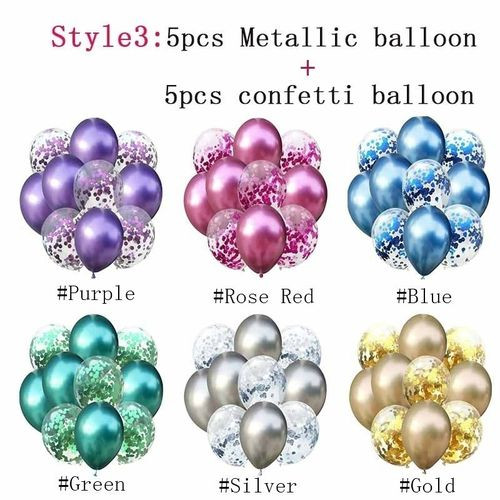Metallic + Confetti Balloons - 5+5
