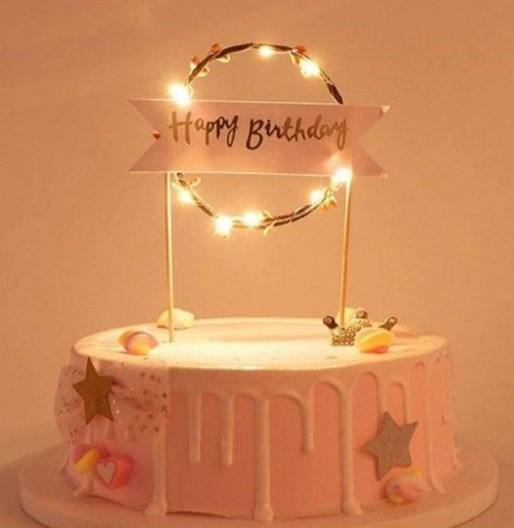 Happy Birthday Led Cake Topper